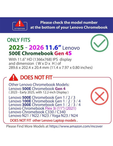 Funda Dura iPearl Rosa para Lenovo 500e Chromebook 11.6"