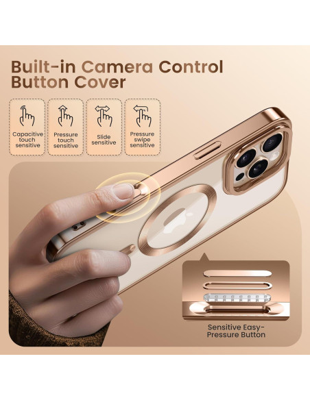 Funda Magnética GolbinBox para iPhone 16 Pro 6.3" Oro Rosa Funda Magnética GolbinBox para iPhone 16 Pro 6.3" Oro Rosa