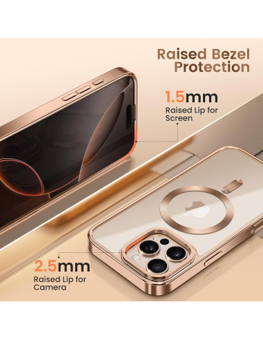 Funda Magnética GolbinBox para iPhone 16 Pro 6.3" Oro Rosa