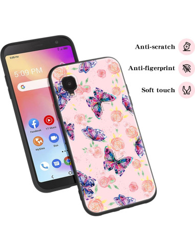 Funda Protectora Slim Nuouxoco para Alcatel TCL A3 - Mariposa Rosa