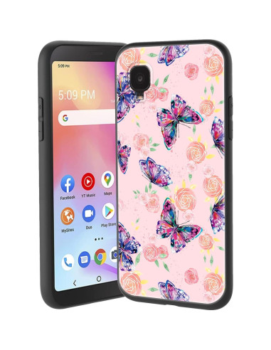 Funda Protectora Slim Nuouxoco para Alcatel TCL A3 - Mariposa Rosa