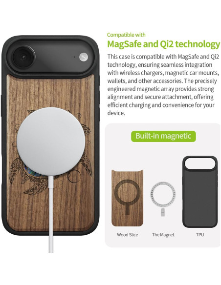 Funda Magnética Carveit para iPhone Air - Madera Grabada Tortuga Funda Magnética Carveit para iPhone Air - Madera Grabada Tortuga