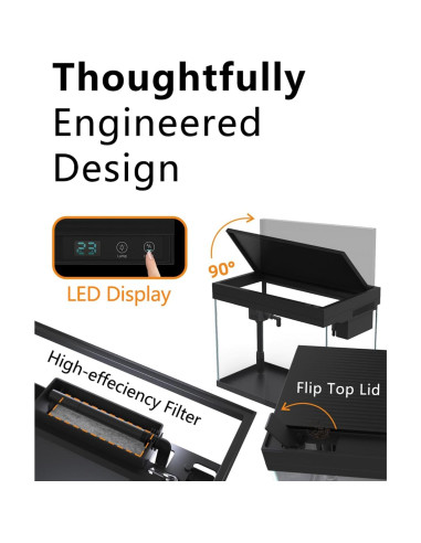 Acuario Inteligente BarkBuddy 9.5L Autolimpiante LED 7 Colores