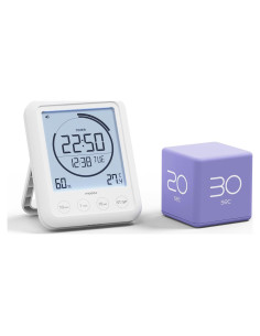 Temporizador Mooas Cube Violeta + Reloj Visual a Prueba de Agua