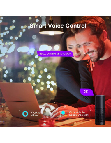 Bombilla Inteligente Boxlood RGB 7W E26 Paquete de 6