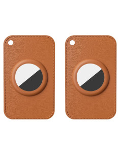 Soporte de Cuero para AirTag Sifemp - Ultra Delgado y Flexible - Marrón