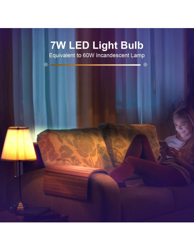 Bombilla Inteligente Boxlood RGB 7W E26 Paquete de 6