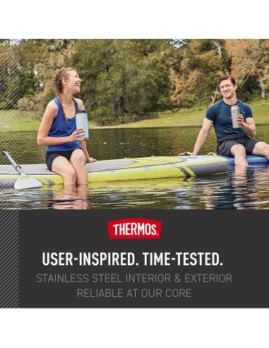 Botella de Agua THERMOS 0.95L Acero Inoxidable Mate con Popote