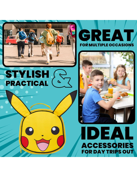 Bolsa de Almuerzo Aislada Pokémon Pikachu Amarillo 3.8L