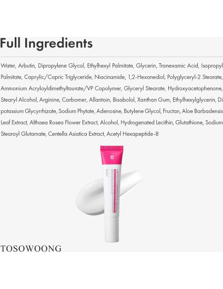 Crema Intensiva para Manchas Tosowoong 20ml - 7% Arbutina