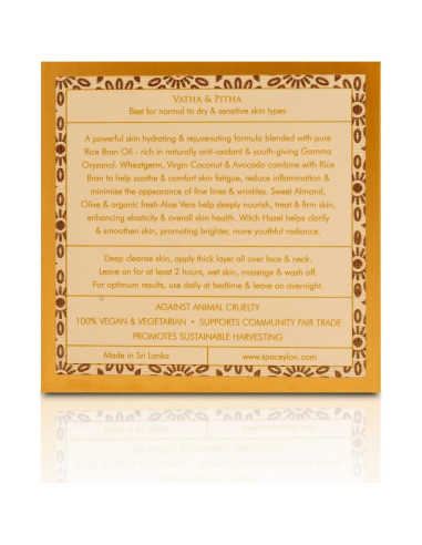 SPA CEYLON Tratamiento Hidratante Nocturno Arroz Blanco 150g