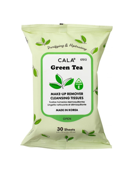 Toallitas Desmaquillantes CALA Té Verde - 30 Unidades Hidratantes