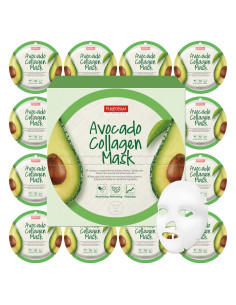 Máscara de colágeno de aguacate Purederm 12 piezas