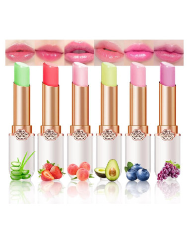 BINGBRUSH Pintalabios Hidratante Cambia de Color 6Pcs Set