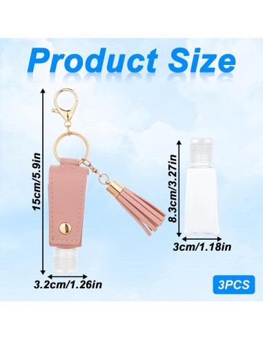 Set 3 Llavero Soporte Desinfectante Manos 30ml ZEYIYER
