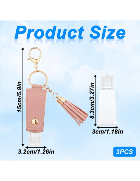 Set 3 Llavero Soporte Desinfectante Manos 30ml ZEYIYER