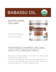 Aceite de Babassu orgánico USDA 236.6 ml - 100% puro y natural 2