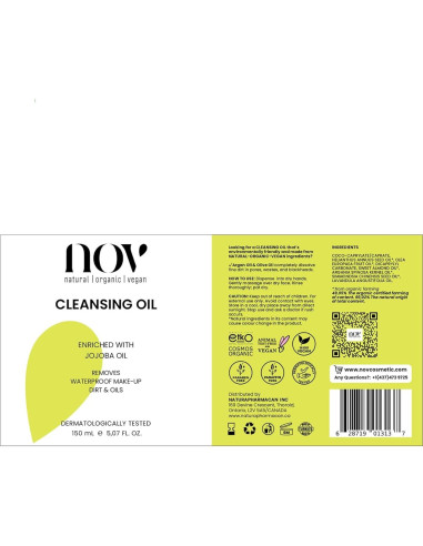 Aceite Limpiador Facial NOV 143 g - Hidratante y Suave