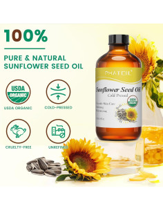 Aceite de Semilla de Girasol Orgánico PHATOIL 118 ml - Hidratante Piel y Cabello 2