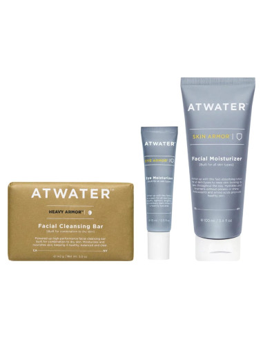 Kit de Cuidado Facial Masculino ATWATER para Piel Mixta - 3 Piezas