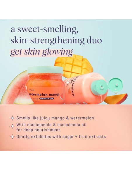 Duo Exfoliante y Gel de Ducha SpaLife Sandía y Mango 2 Piezas