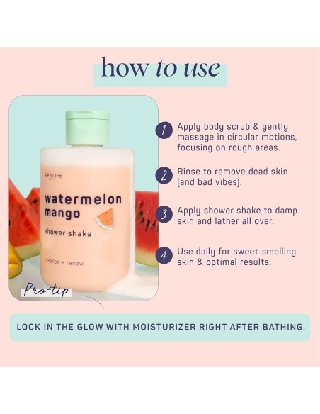Duo Exfoliante y Gel de Ducha SpaLife Sandía y Mango 2 Piezas