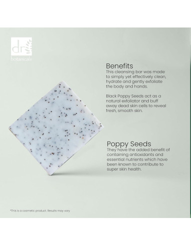 Barra de Limpieza Vegana Dr Botanicals 100g - Fresa y Amapola