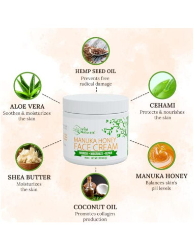 Crema Facial Hidratante Wild Naturals Miel de Manuka 104g