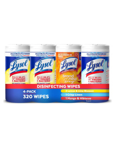 Toallitas Desinfectantes Lysol 80 Unidades Multiusos 4pk