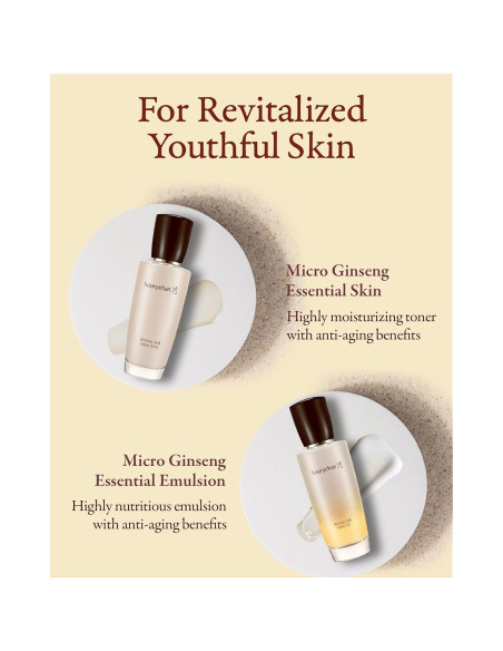 Set de Cuidado de Piel Sooryehan Micro Ginseng 331.5 ml - Hidratación y Elasticidad