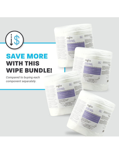 Toallitas Antibacteriales Zogics - 3200 Toallitas Desinfectantes