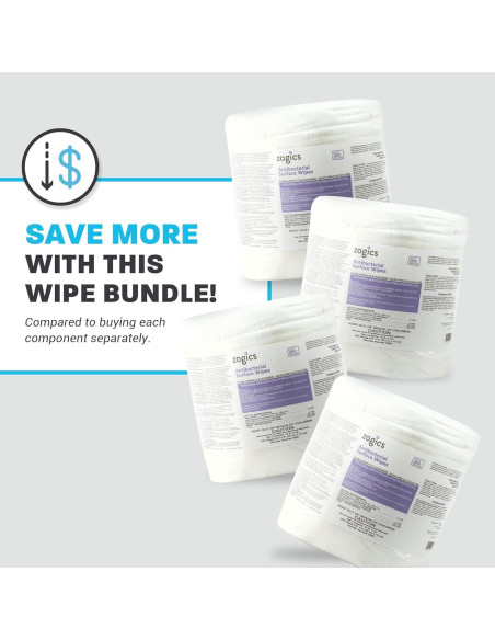 Toallitas Antibacteriales Zogics - 3200 Toallitas Desinfectantes