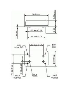 Oscilador de cristal DIP14 3.3V-5V 100MHz Tongxiang - 2 Pcs 2