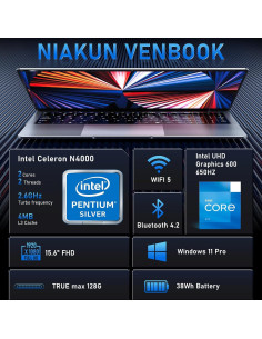 Laptop NIAKUN VenBook 15.6" FHD, 8GB RAM, 256GB SSD 2