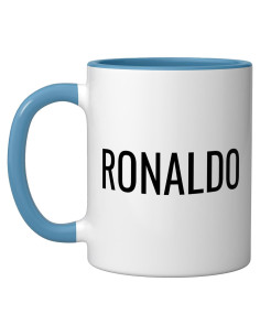 Taza de cerámica Ronaldo 311ml azul/blanco apta microondas