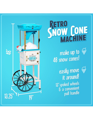 Máquina de Hielo Raspado Nostalgia SCC399 - Carrito Retro Blanco