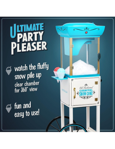 Máquina de Hielo Raspado Nostalgia SCC399 - Carrito Retro Blanco
