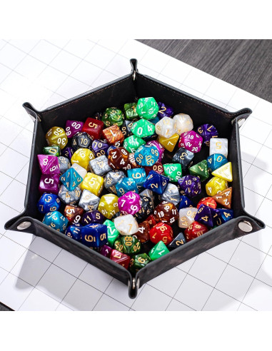 Juego de Dados Poliedricos DND Rolledomain 84 Piezas con Bolsa
