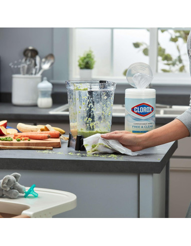 Toallitas de limpieza Clorox Free & Clear 75 unidades aroma limón