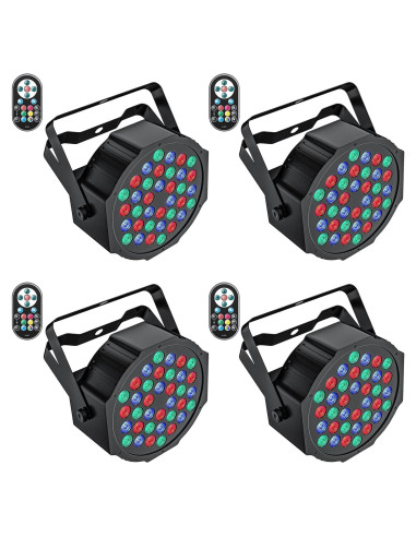 Luces de escenario LED U`King 36W RGB 4 paquetes DMX