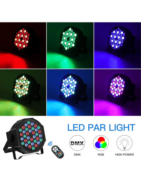Luces de escenario LED U`King 36W RGB 4 paquetes DMX