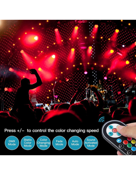 Luces de escenario LED U`King 36W RGB 4 paquetes DMX