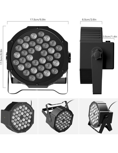 Luces de escenario LED U`King 36W RGB 4 paquetes DMX
