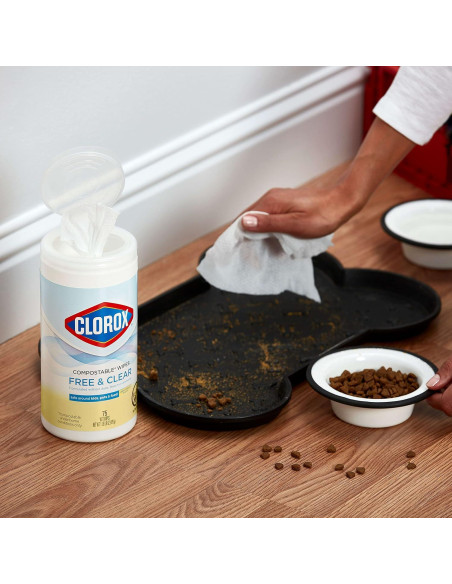 Toallitas de limpieza Clorox Free & Clear 75 unidades aroma limón