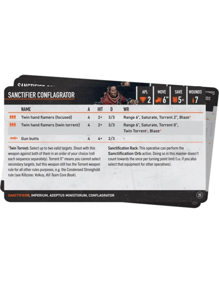 Tarjetas de Datos Santificadores Warhammer 40k Kill Team - 37 Piezas Tarjetas de Datos Santificadores Warhammer 40k Kill Team - 37 Piezas