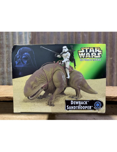 Figuras Star Wars Mattel Dewback y Sandtrooper 28.7x14.5cm