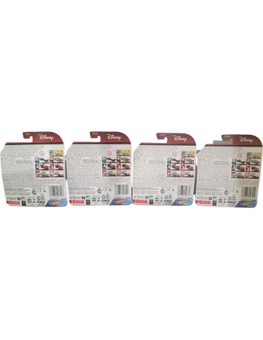 Paquete 4 coches Disney Hot Wheels Mickey Minnie Donald Daisy