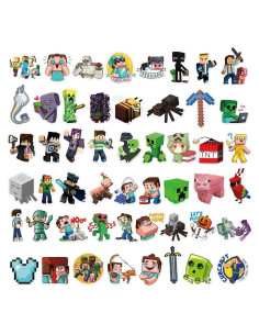 50 Calcomanías Individuales de Minero LSTT - Decoración de Cumpleaños