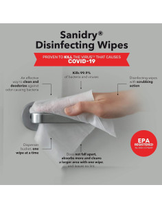 Toallitas de Limpieza Multi-Superficie SANIDRY Rosmar 300 Unidades 2