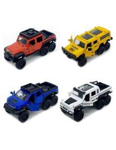 4 Coches Todo Terreno de Metal Fundido Weilaga - Juguetes 3+